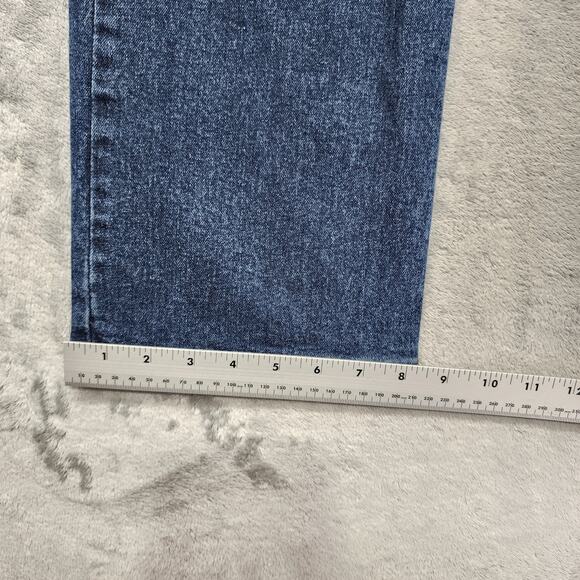 Wrangler Jeans Mens 32X32 Blue Dark Wash Relaxed Fit Straight Leg Stretch Denim - Picture 11 of 12